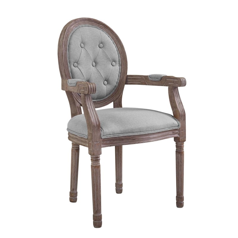 Arise Vintage French Dining Armchair in Light Gray