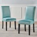 Parcel Performance Velvet Dining Side Chairs - Set of 2 in Mint