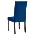 Parcel Performance Velvet Dining Side Chairs - Set of 2 in Navy