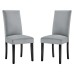 Parcel Performance Velvet Dining Side Chairs - Set of 2 in Light Gray