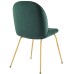 Scoop Gold Stainless Steel Leg Performance Velvet Dining Chair in Green