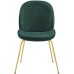 Scoop Gold Stainless Steel Leg Performance Velvet Dining Chair in Green