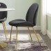 Scoop Gold Stainless Steel Leg Performance Velvet Dining Chair in Black