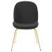 Scoop Gold Stainless Steel Leg Performance Velvet Dining Chair in Black