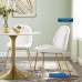 Scoop Gold Stainless Steel Leg Performance Velvet Dining Chair in White