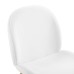 Scoop Gold Stainless Steel Leg Performance Velvet Dining Chair in White