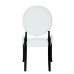 Button Dining Vinyl Side Chair in White