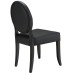 Button Dining Vinyl Side Chair in Black