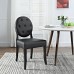 Button Dining Vinyl Side Chair in Black