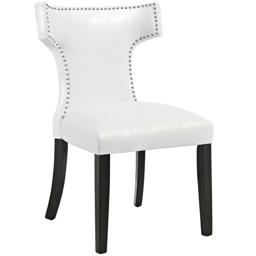 Curve Vinyl Dining Chair in White