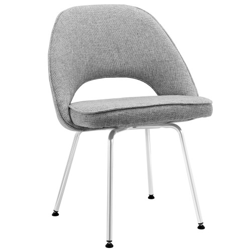 Cordelia Dining Fabric Side Chair in Light Gray