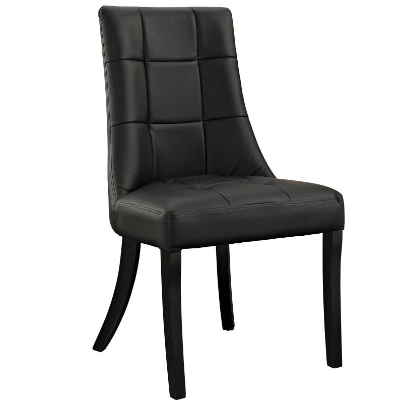 Noblesse Dining Vinyl Side Chair in Black