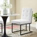 Privy Black Stainless Steel Upholstered Fabric Dining Chair in Black White