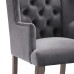 Realm French Vintage Dining Performance Velvet Armchair in Gray