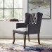 Realm French Vintage Dining Performance Velvet Armchair in Gray