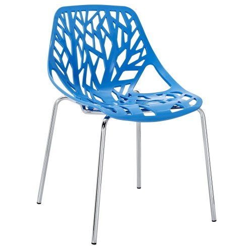 Stencil Dining Side Chair in Blue