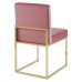 Carriage Channel Tufted Sled Base Performance Velvet Dining Chair in Gold Dusty Rose