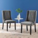 Renew Parsons Performance Velvet Dining Side Chairs - Set of 2 in Gray