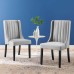 Renew Parsons Performance Velvet Dining Side Chairs - Set of 2 in Light Gray