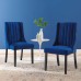 Renew Parsons Performance Velvet Dining Side Chairs - Set of 2 in Navy