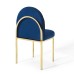 Isla Channel Tufted Performance Velvet Dining Side Chair in Gold Navy