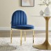 Isla Channel Tufted Performance Velvet Dining Side Chair in Gold Navy