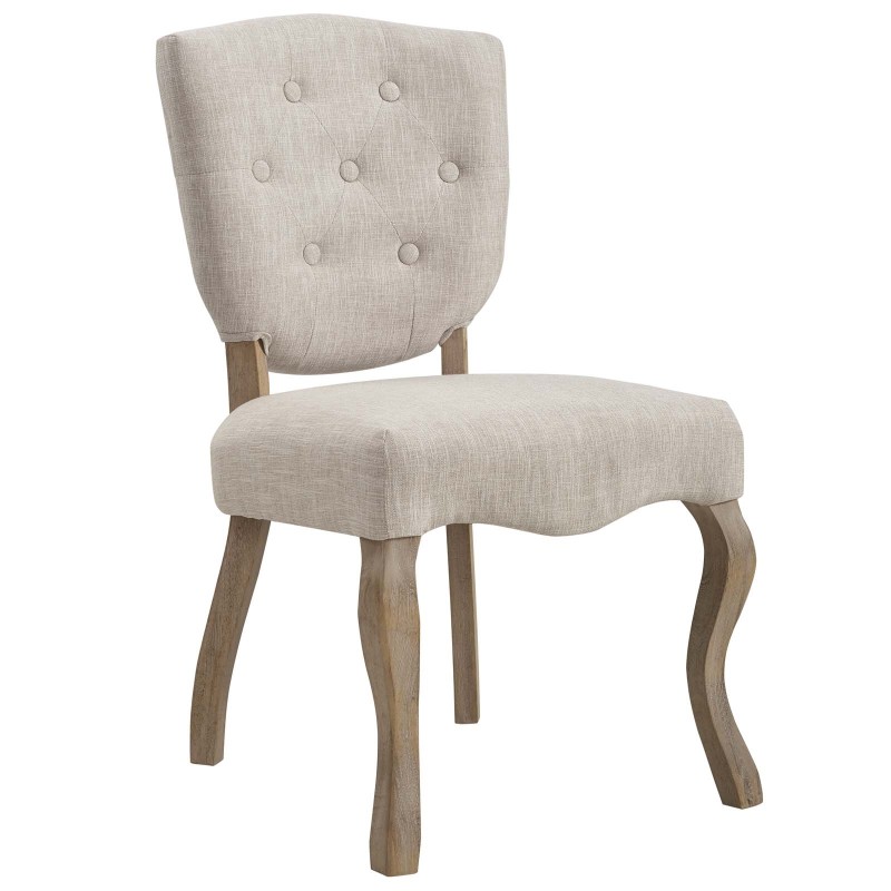 Array Vintage French Upholstered Dining Side Chair in Beige