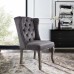 Apprise French Vintage Dining Performance Velvet Side Chair in Gray