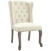 Apprise French Vintage Dining Performance Velvet Side Chair in Ivory