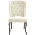 Apprise French Vintage Dining Performance Velvet Side Chair in Ivory