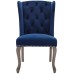 Apprise French Vintage Dining Performance Velvet Side Chair in Navy