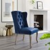 Apprise French Vintage Dining Performance Velvet Side Chair in Navy