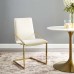 Pitch Performance Velvet Dining Armchair in Gold Ivory