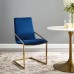 Pitch Performance Velvet Dining Armchair in Gold Navy