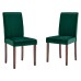 Prosper Upholstered Velvet Dining Side Chair Set of 2 in Green