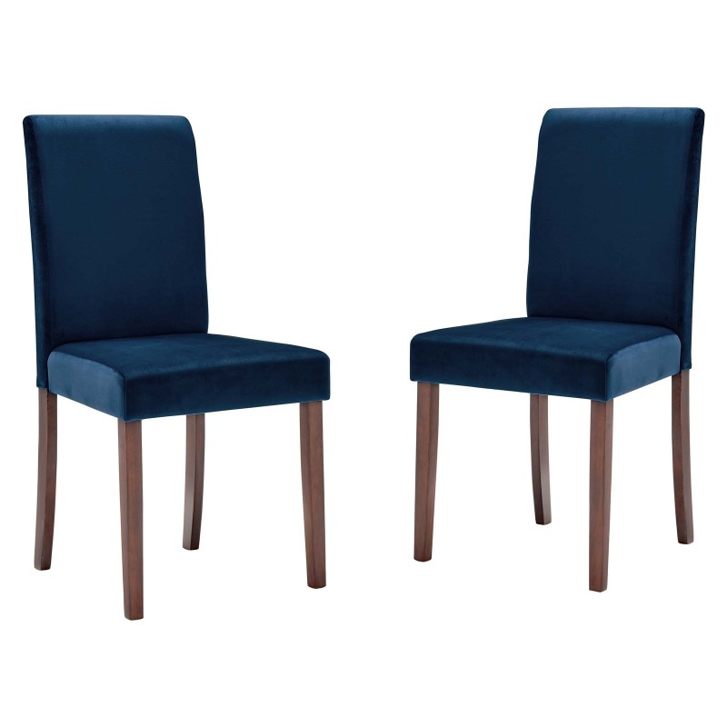 Prosper Upholstered Velvet Dining Side Chair Set of 2 in Navy