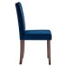 Prosper Upholstered Velvet Dining Side Chair Set of 2 in Navy