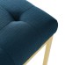 Privy Gold Stainless Steel Upholstered Fabric Dining Accent Chair in Gold Azure