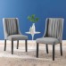 Renew Parsons Fabric Dining Side Chairs - Set of 2 in Light Gray