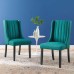 Renew Parsons Fabric Dining Side Chairs - Set of 2 in Teal