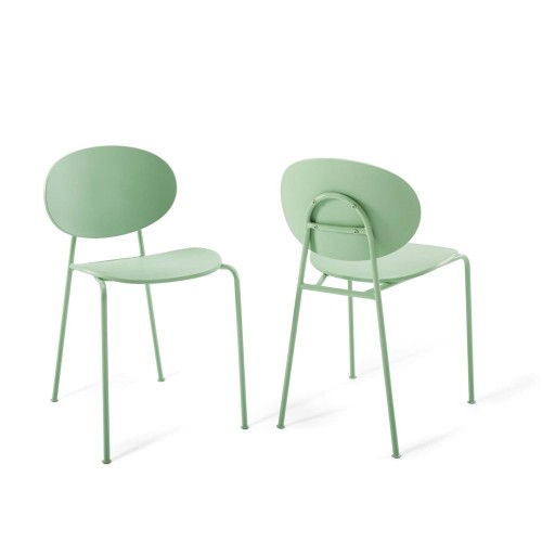 Palette Dining Side Chair Set of 2 in Green