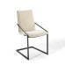 Pitch Upholstered Fabric Dining Armchair in Black Beige