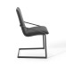 Pitch Upholstered Fabric Dining Armchair in Black Charcoal