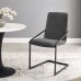 Pitch Upholstered Fabric Dining Armchair in Black Charcoal