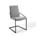 Pitch Upholstered Fabric Dining Armchair in Black Light Gray