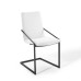 Pitch Upholstered Fabric Dining Armchair in Black White