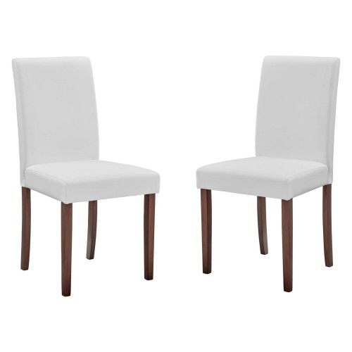 Prosper Faux Leather Dining Side Chair Set of 2 in White