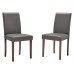 Prosper Faux Leather Dining Side Chair Set of 2 in Gray