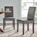 Prosper Faux Leather Dining Side Chair Set of 2 in Gray