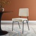 Craft Upholstered Fabric Dining Side Chair in Black Beige